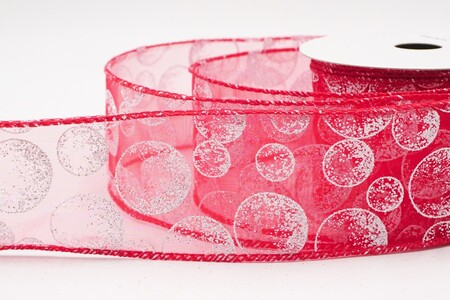 Red Glitter Ornament Orb Wired Ribbon_KW0457GC-7-7
